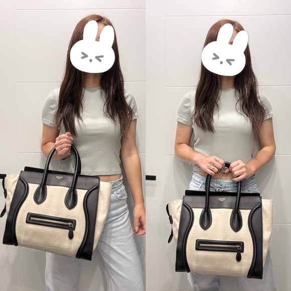 Authentic Celine Canvas and calfskin leather mini luggage tote - Picture 2 of 16